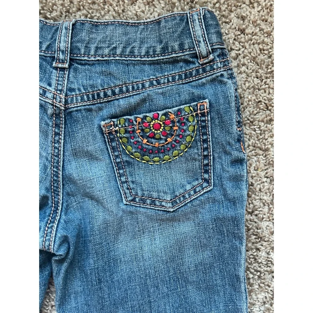 Gymboree Girls Blue Denim Embroidered Shorts I Size 6 I Boho Cotton Casual Kids